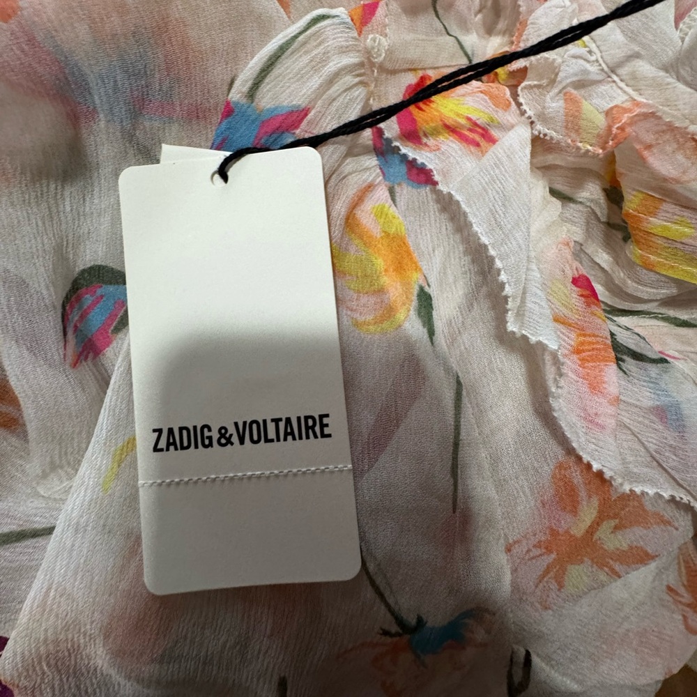 NWT Zadig and Voltaire Rackel Floral Chiffon Mini Dress - Picture 7 of 7
